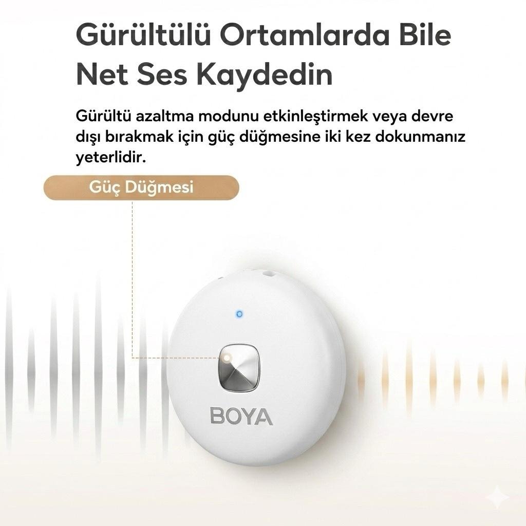 BOYA Omic-W Kablosuz Yaka Mikrofonu (Lightning & USB-C) - 3