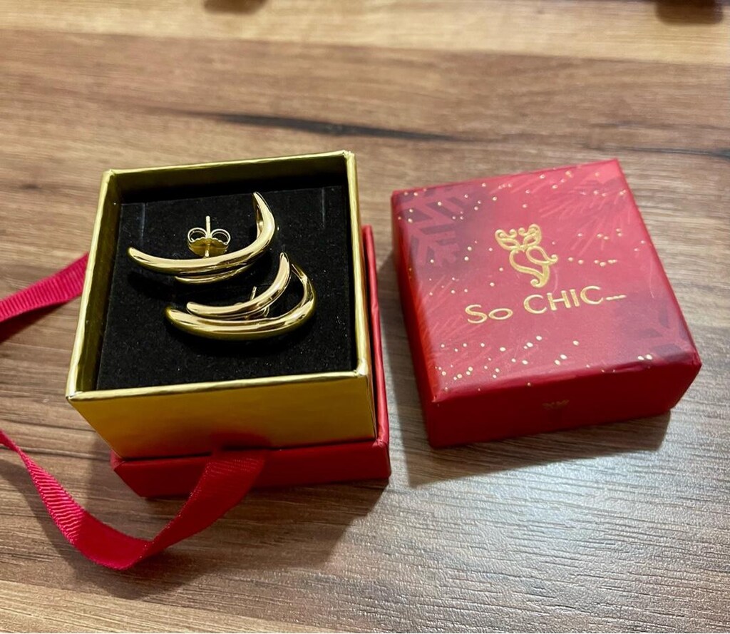 SO CHIC 18 Ayar Altın Kaplama Gümüş Küpe - 2