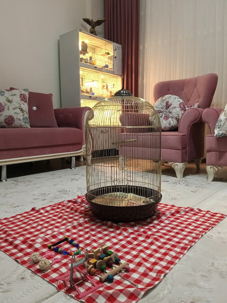 KAFES Toplu Kuş Kafesi Seti + Zengin Oyuncak & Aksesuar Paketi