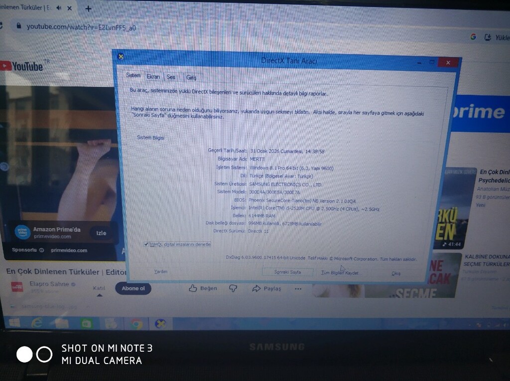 Samsung i5 2 nesil 6 GB rem batarya sağlam temiz laptop - 6