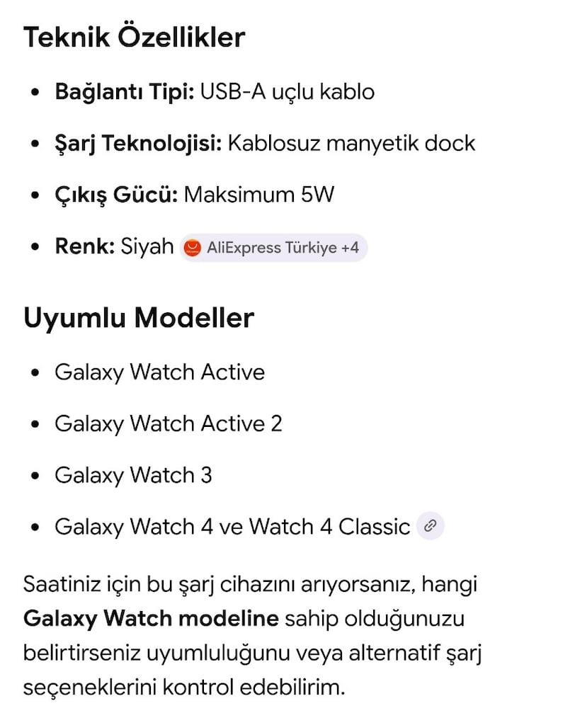 Samsung Galaxy watch wireless şarj cihazı - 4