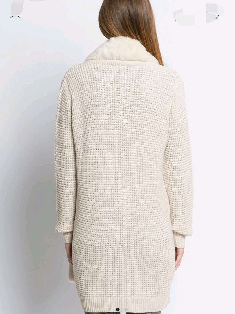 LCW Peluş Şal Yaka akrilik ekru Hırka - 2