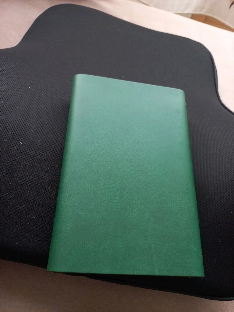 Yeşil Deri Kapaklı Yaprak Desenli Defter - 3