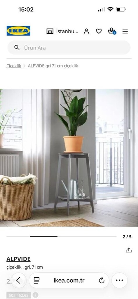 ikea gri çiçeklik - 5