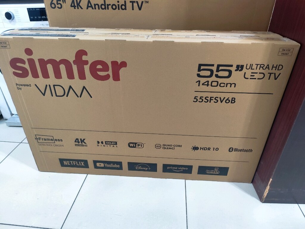 SİMFER 55 İNÇ 140 EKRAN 4K ULTRA HD DAHİLİ WİFİ UYDU Bluetooth sıfır - 4