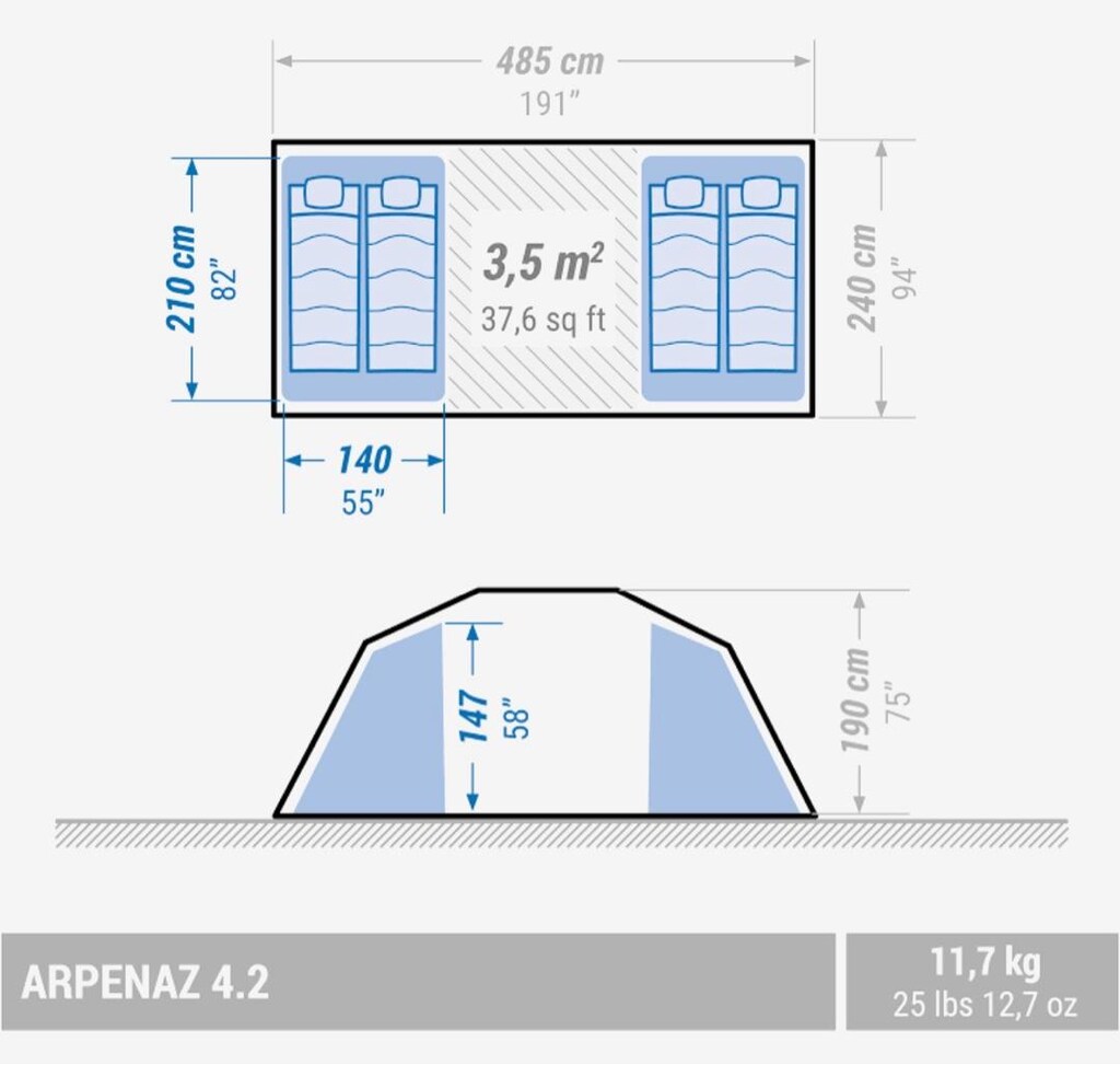 QUECHUA ARPENAZ FAMILY 4.2 – SIFIR AYARINDA AİLE ÇADIRI - 3