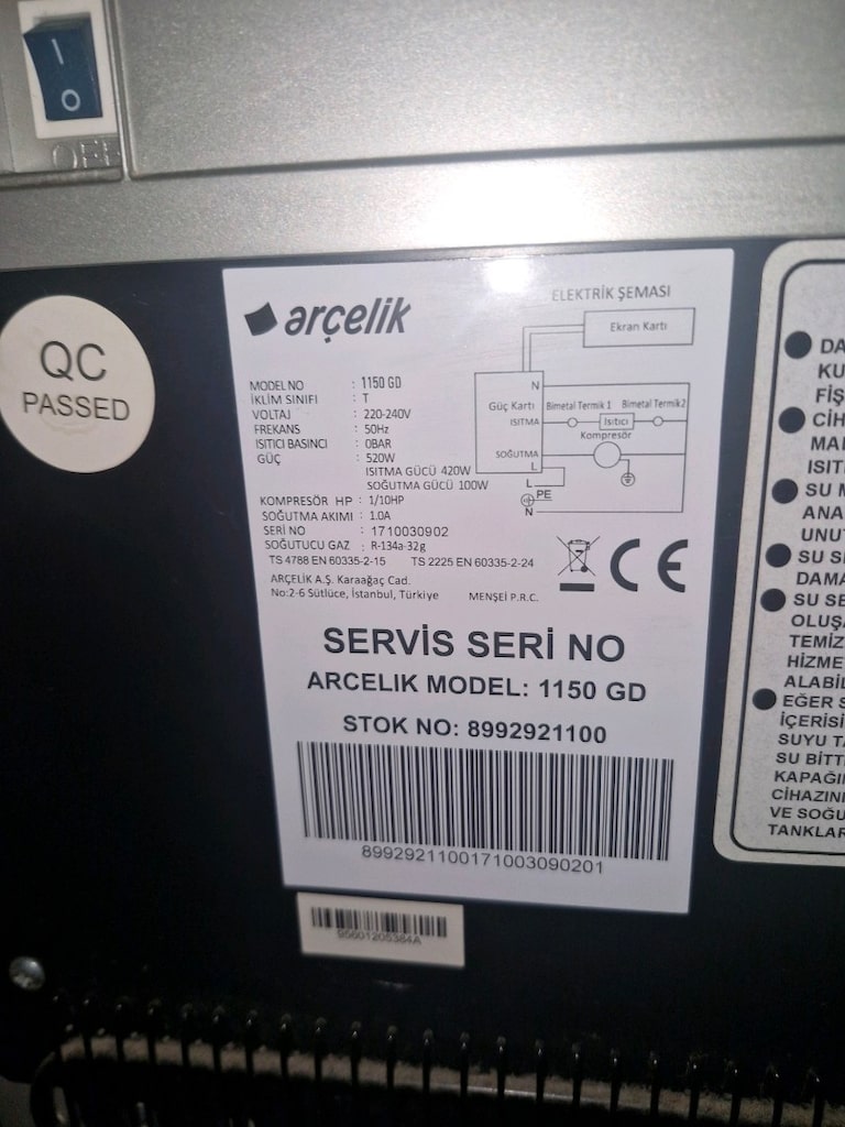 ARÇELİK 1150 GD İŞİKLİ gizli damacana SU SEBİLİ - 5