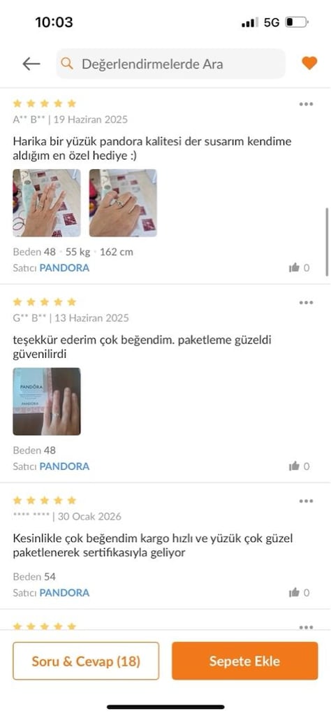HARİKA PANDORA GÜMÜŞ YÜZÜK - 7