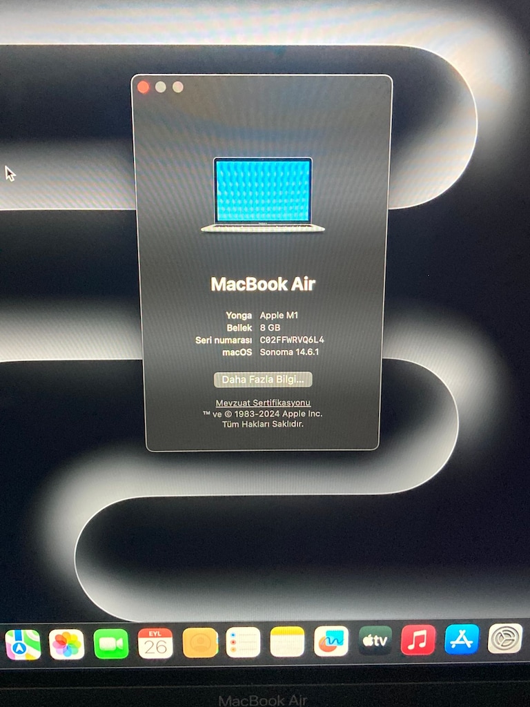 APPLE MACBOOK AİR M1 13'' 2020 SORUNSUZ A2337 - 2