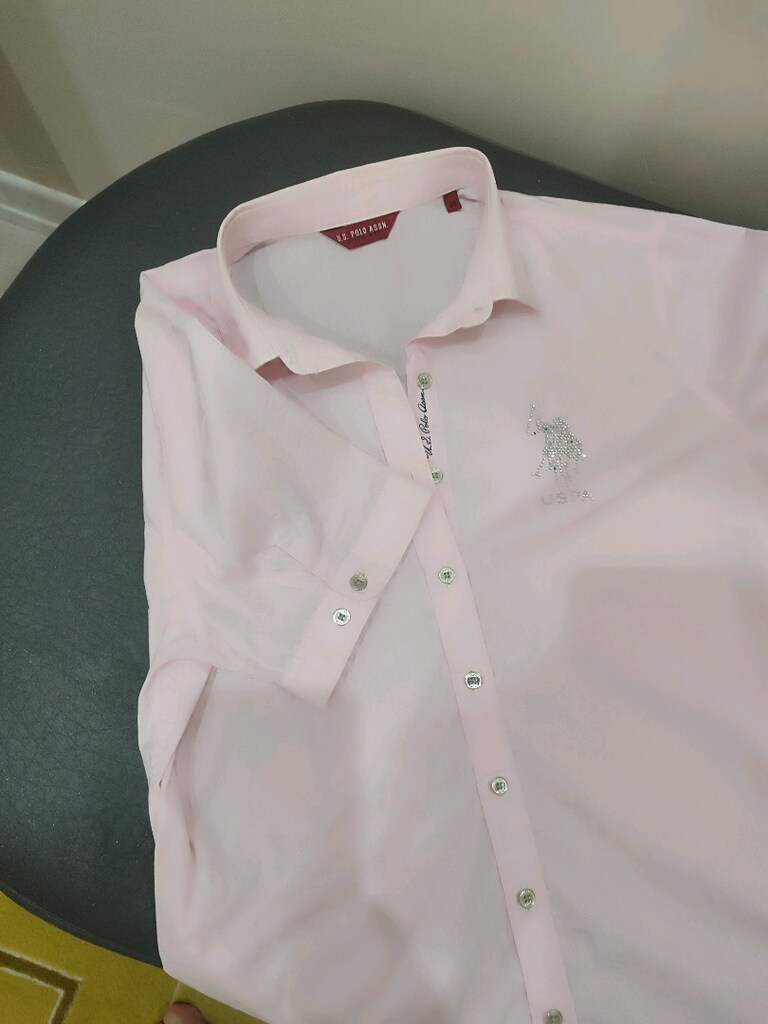 u.s polo pembe kısa kol 38 beden gömlek - 3