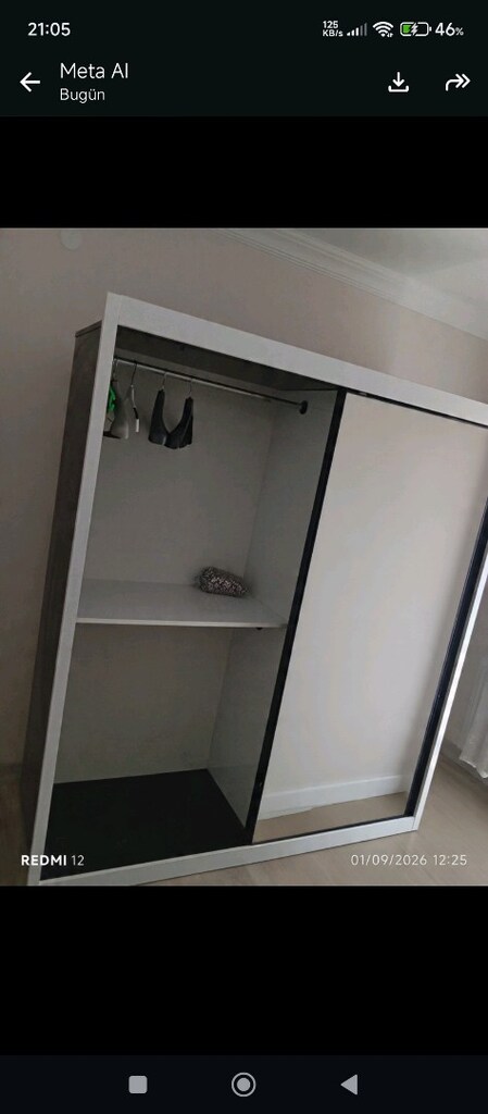 sürgü kapılı yatak odası dolabı 3 çekmeceli şifoniyer ve 2 adet komodi - 3