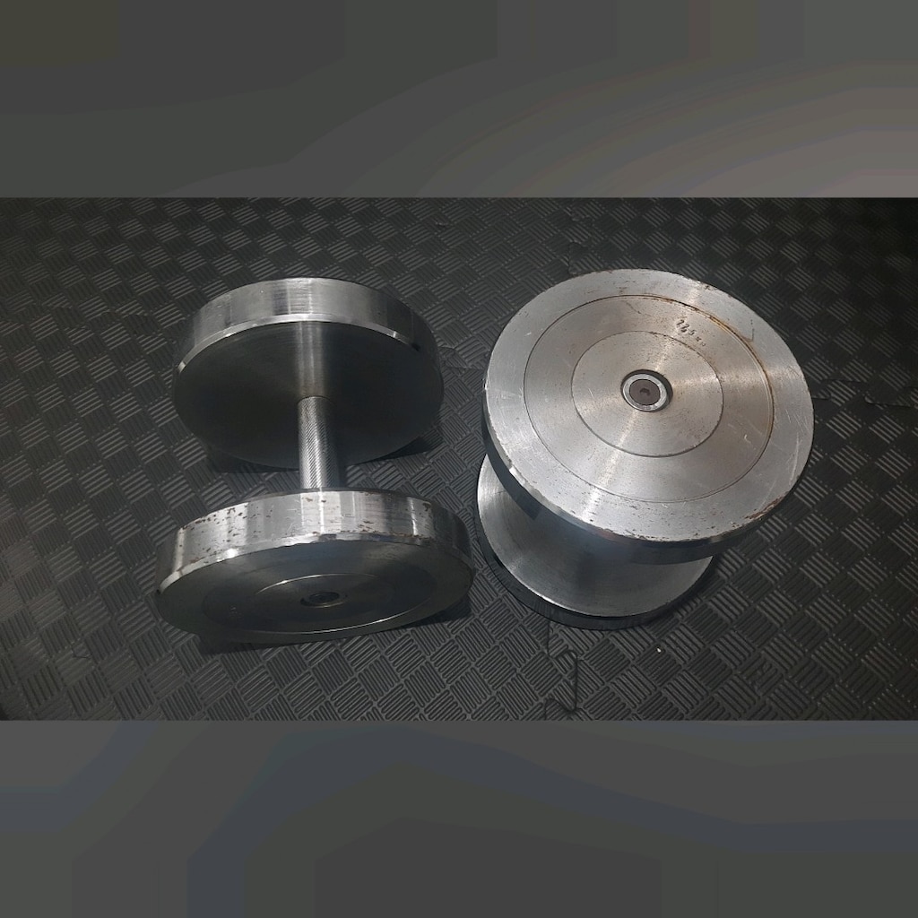 Çift 25 kg Parlak Beyaz Gümüş Renk Krom Demir Döküm Dambıl Set Dumbell - 2