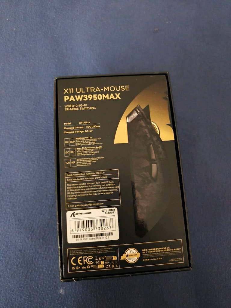 Attack Shark X11 Ultra Kırmızı Karbon (PAW3950MAX - 8K Dongle - Full K - 11