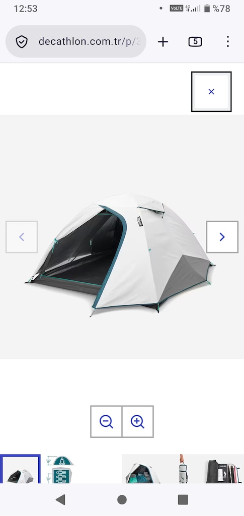 QUECHUA 3 Kişilik Kamp Çadırı - MH100 Fresh & Black - 3
