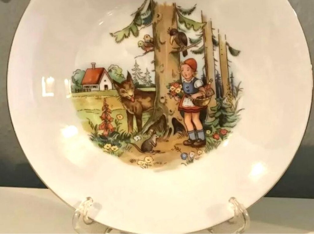 Alman GDR Kahla Antika Masal Temalı Porselen Tabak - 5