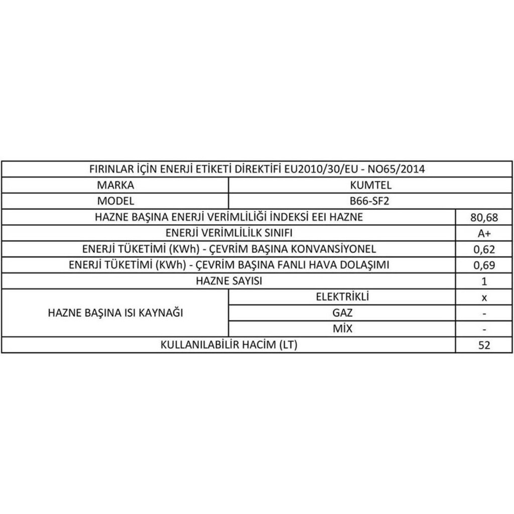 Kumtel Rustik Bej Cam Ankastre Fırın B66-SF2 (AT) (4PRO) sıfır paketin - 4