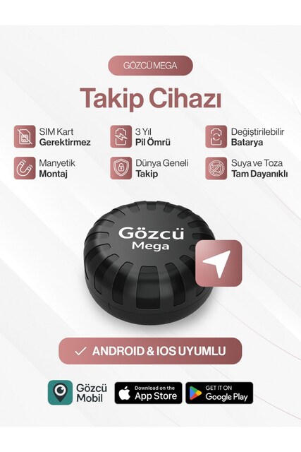 Gözcü Mobil Mega Takip Cihazı IOS Android Uyumlu GPS