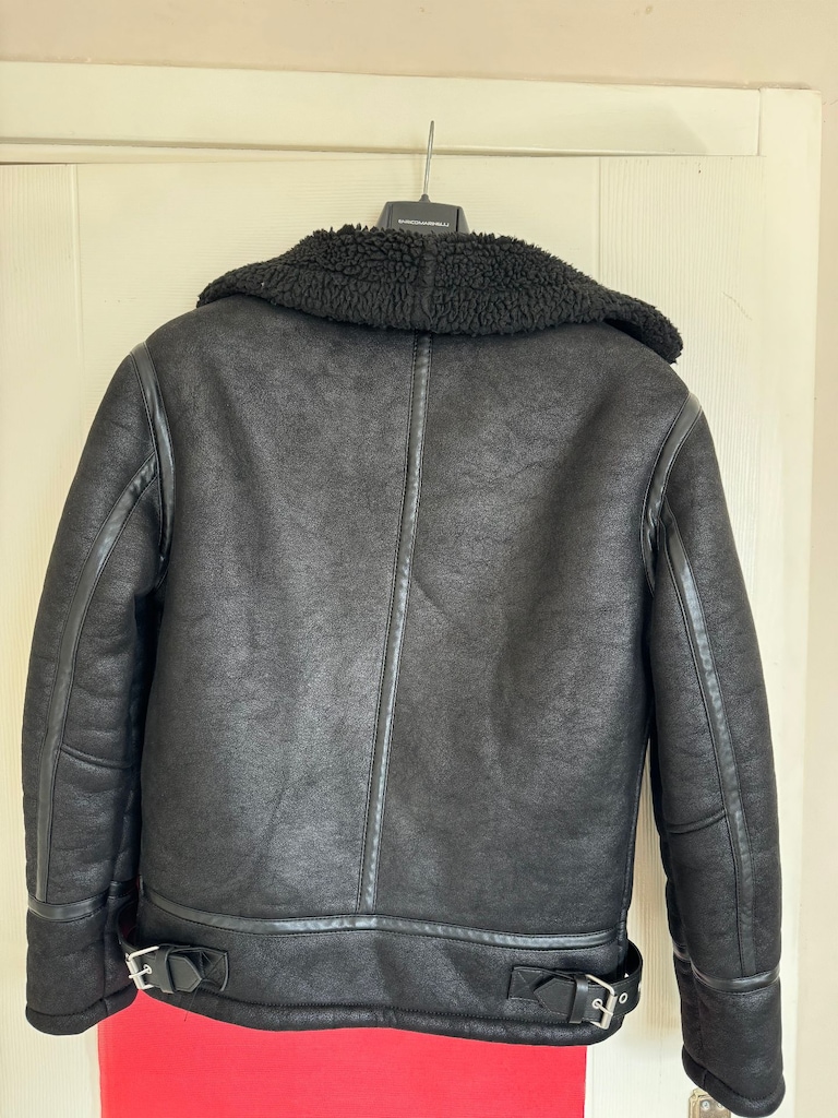 Zara Siyah Kuzu Yünü Astarlı Biker Ceket S Beden Hiç Kullanılmadı - 4