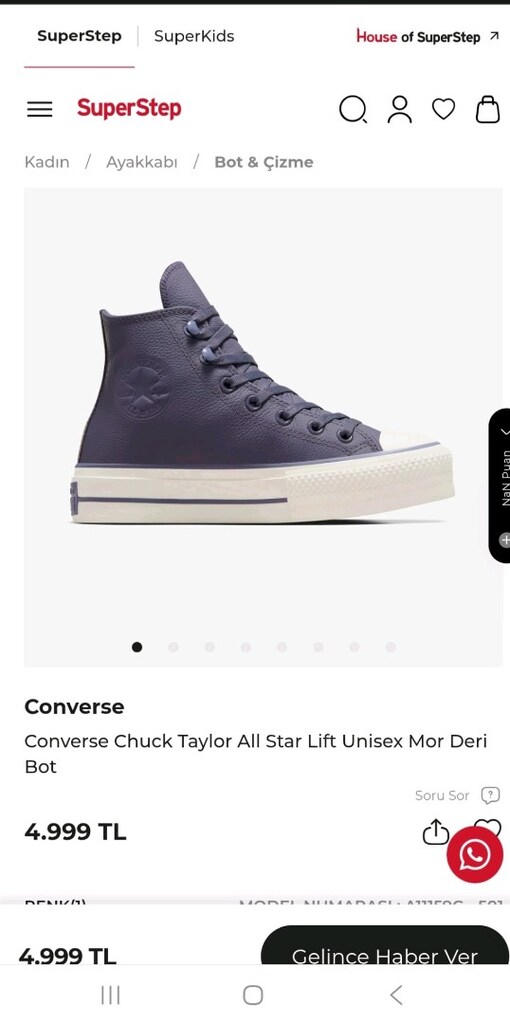 ORJİNAL CONVERSE DERİ BOT ( SIFIR AYARINDA)