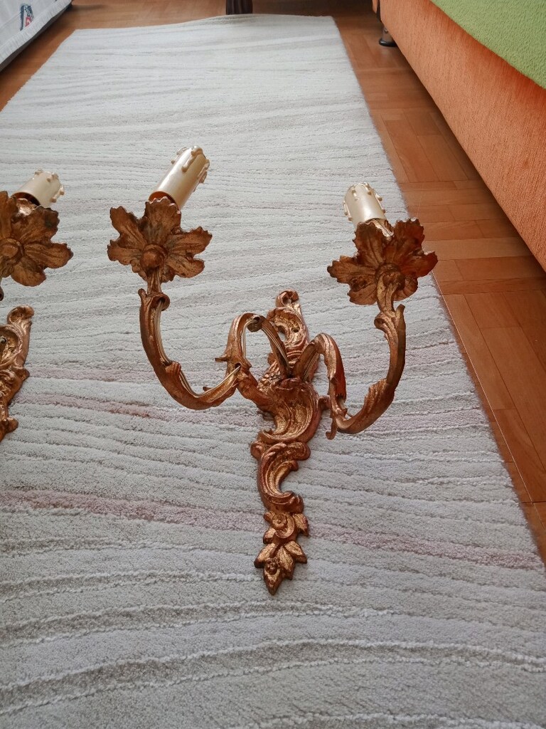 Pirinç Bakır Madeni karşımı Döküm Şamdanlar. - 16