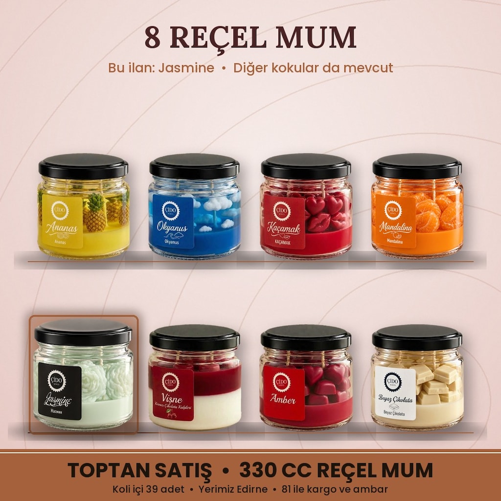 JASMINE KOKULU REÇEL MUM ÇİDO MİRİS 330CC SIFIR - 3
