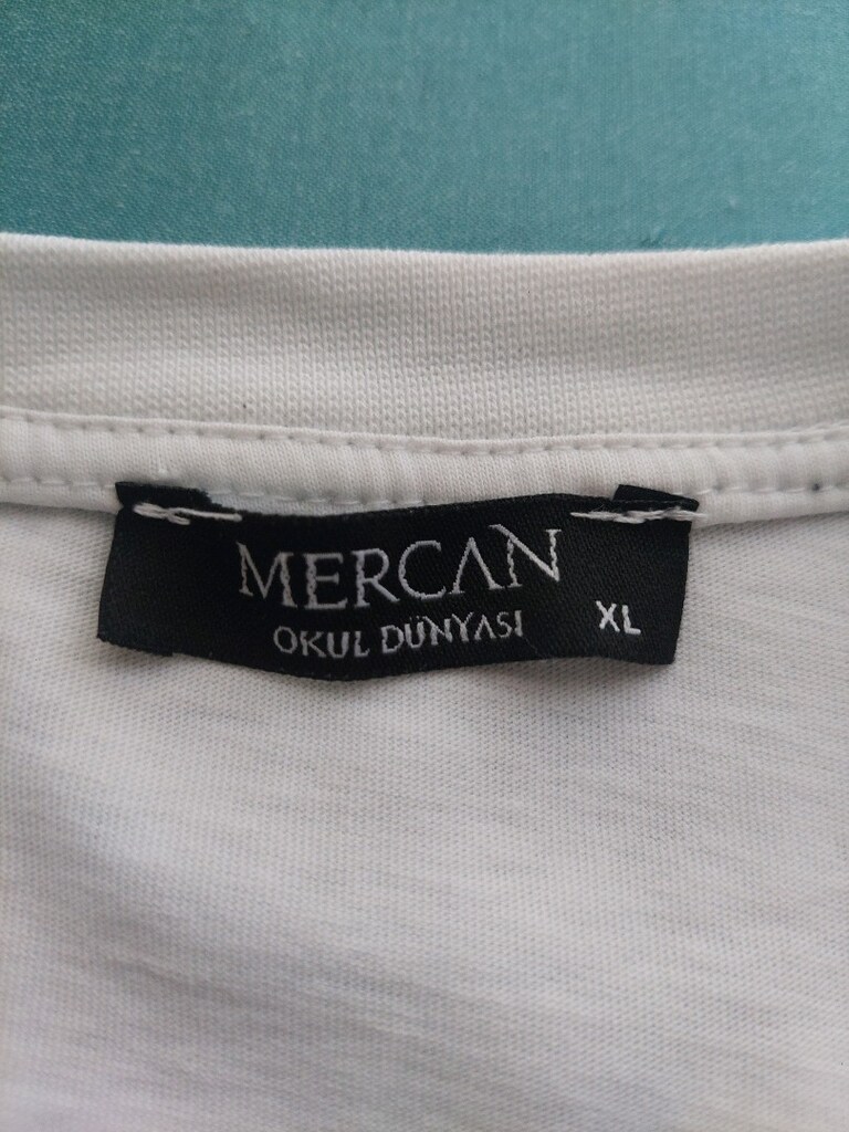 Mercan şerit desen bisiklet yaka tshirt - 6