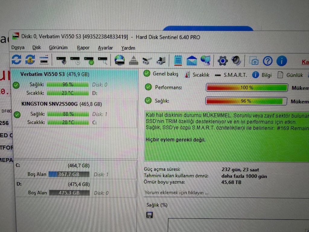 Verbatim Vi550 512GB 520/500 SATA SSD - 3