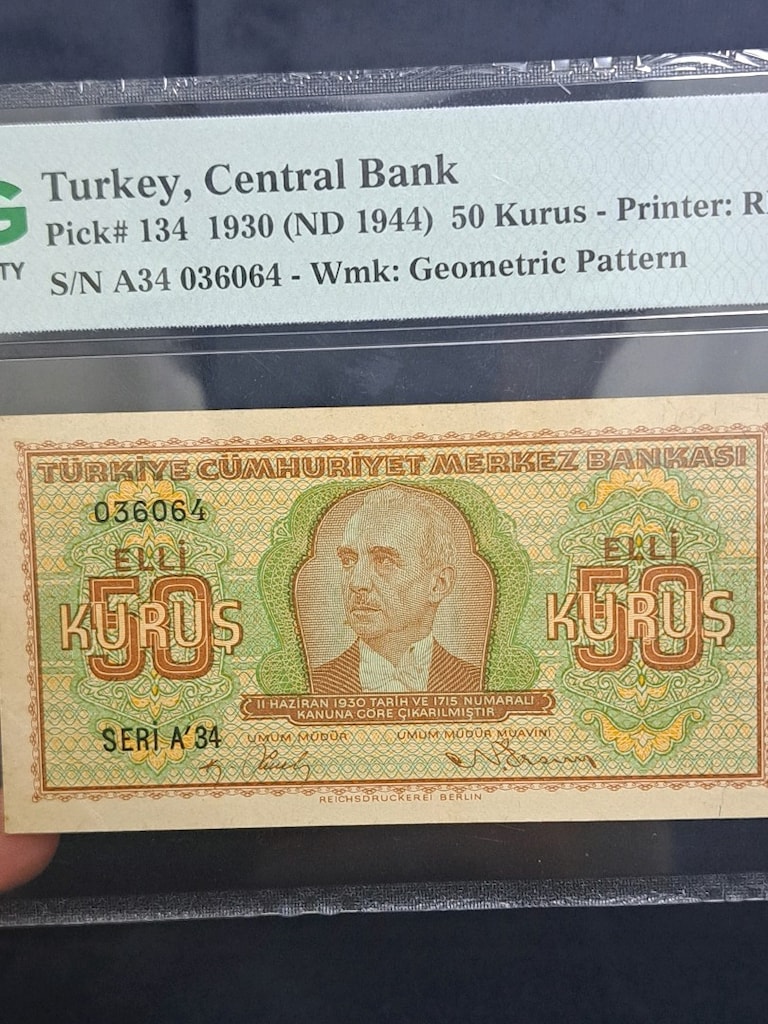 TÜRK TARİHİNİN EFSANESİ: PMG 53 SERTİFİKALI "BATAN GEMİ" 50 KRŞ - 6