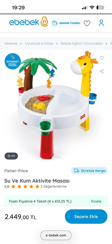 Fisher Price aktivite masası
