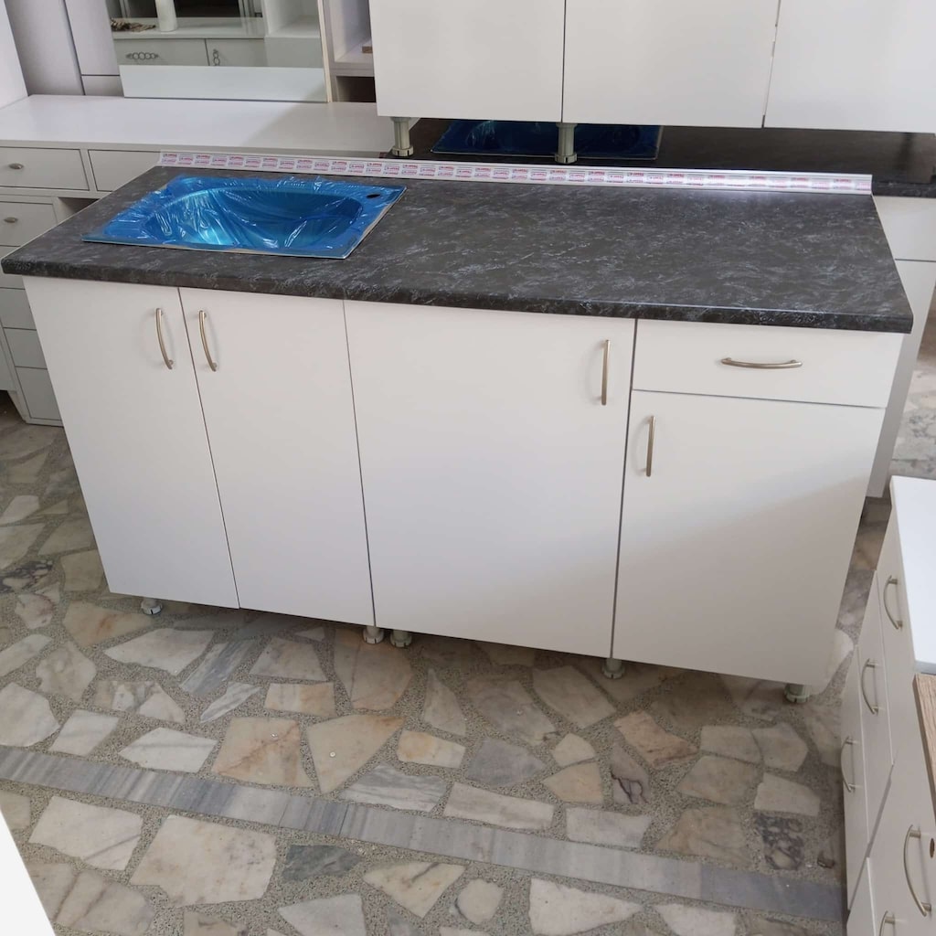 150 cm mutfak alt dolabı beyaz - 7