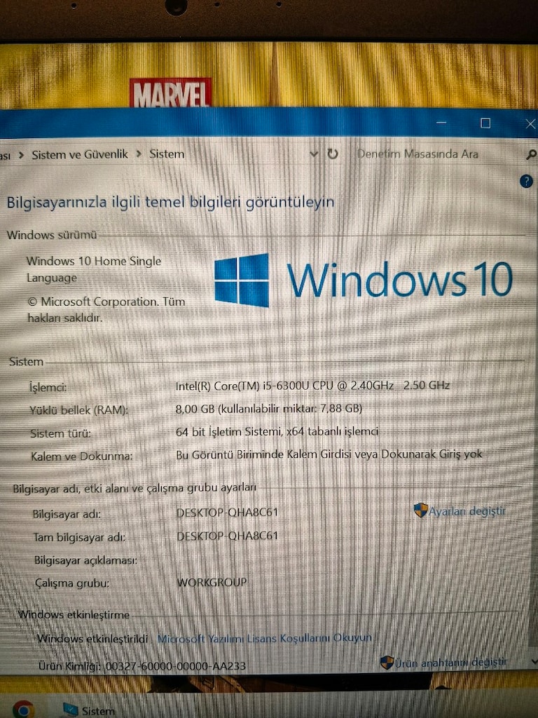 Laptop LENOVO i5 İşlemci 8GB DDR4 Ram 256GB SSD Aydınlatmalı Klavye - 6