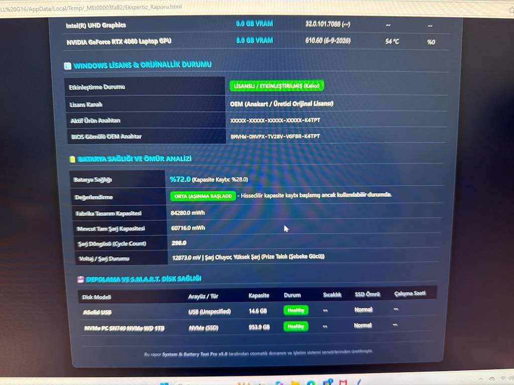 TERTEMİZ GARANTİLİ DELL G16 7630 HARBİ CANAVAR KALİTEYİ BİLENLERE - 10
