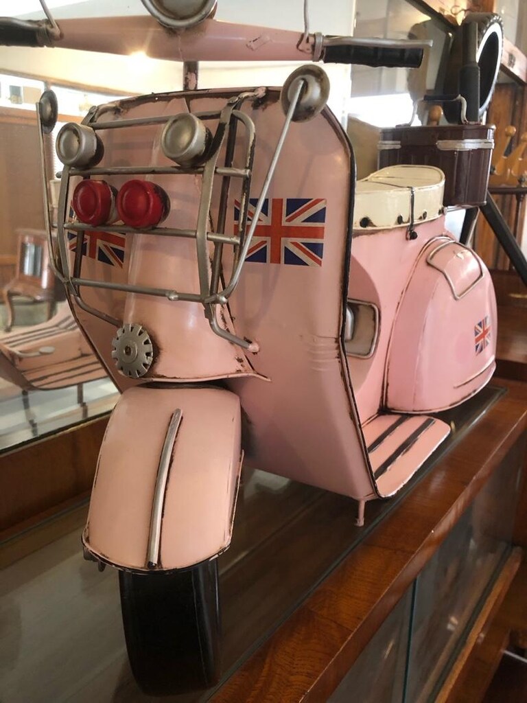 Dekoratif Retro Metal Maket Vespa Scooter Motosiklet Biblo - 3
