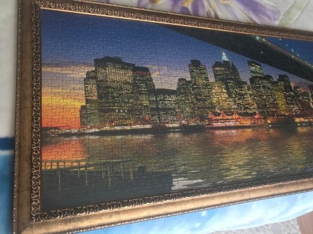 Manzara temalı çerçeveli kullanılmamış panoramik puzzle - 3