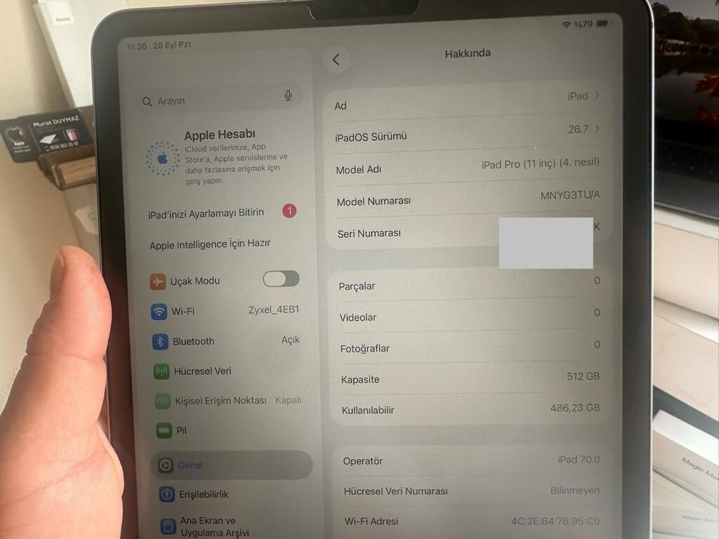Sim kartlı ipad pro M4 çipli 11” 512 gb hafıza Apple orjinal kalem var - 3