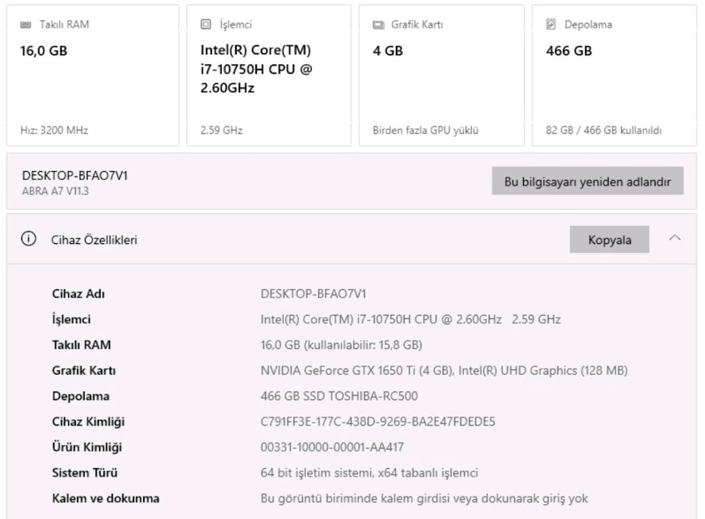 i7 10. Nesil Monster G@ming 17.3 dev ekranlı oyun canavarı laptop - 10