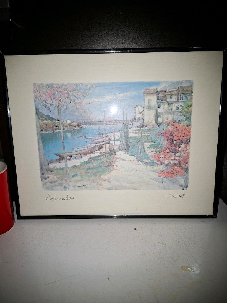 İtalyan Sanatçı F. Neri İmzalı, 'Trinità dei Monti' Konulu Vintage Bas