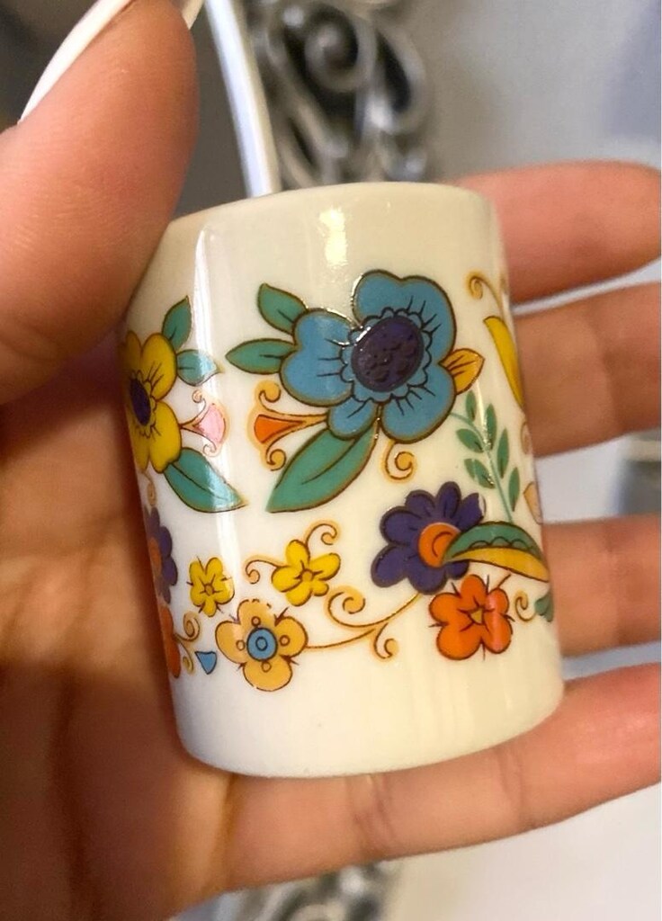Vintage Alman El Boyama Porselen Mumluk - 11