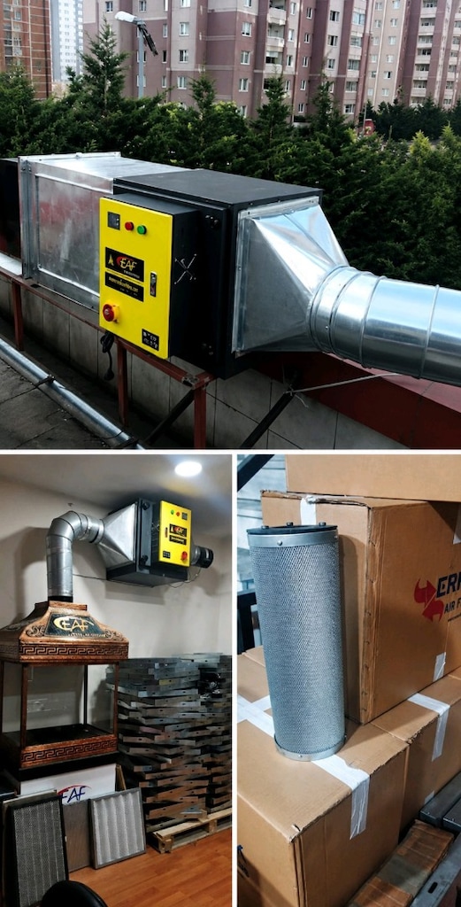 ELEKTROSTATİK -KARBON FİLTRE BACASIZ DUMAN VE KOKU FİLTRESİ