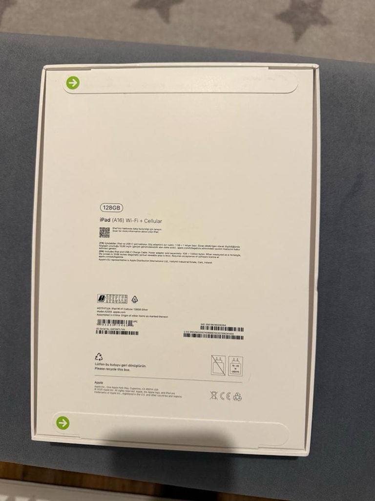 AÇILMAMIŞ SIFIRF Apple iPad A16, 128 GB - 2