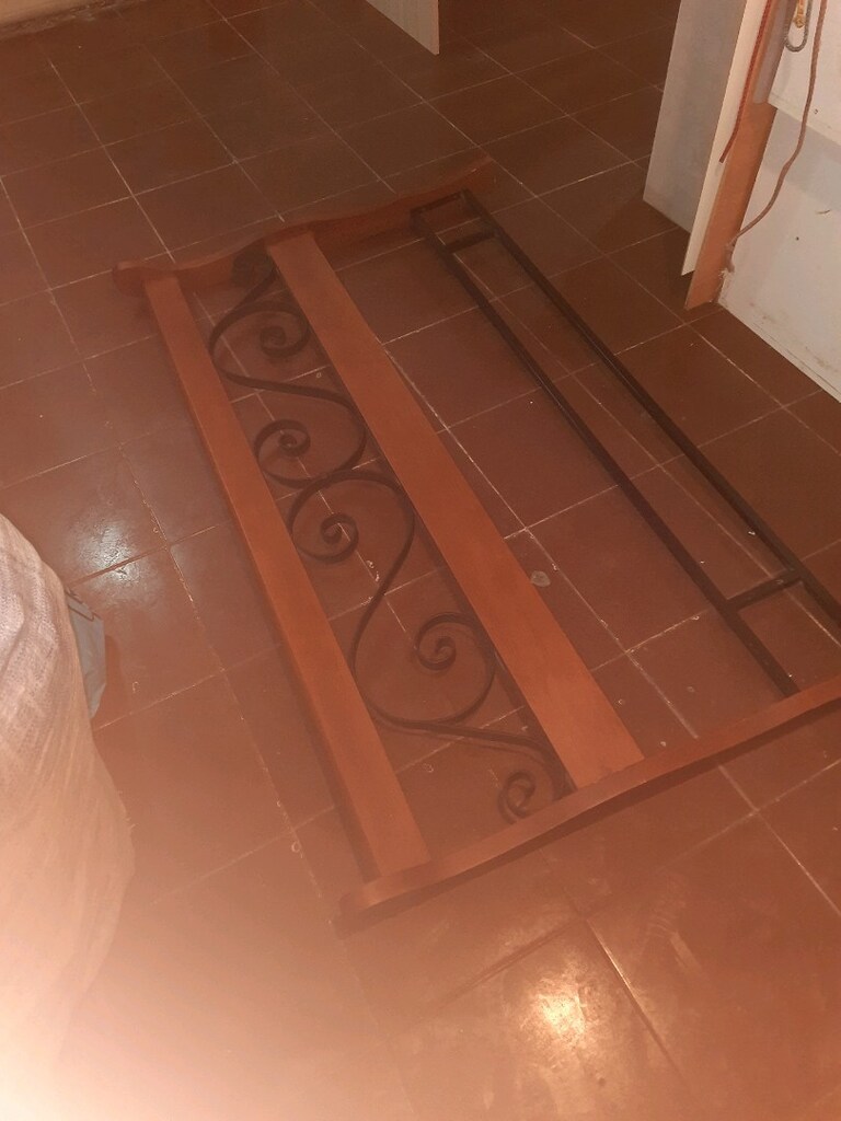 metal ve ahşap yatak başlığı - 3