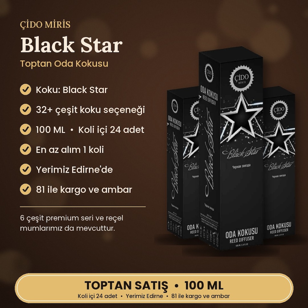 ÇİDO MİRİS 100ML BLACK STAR ODA KOKUSU TOPTAN - 2
