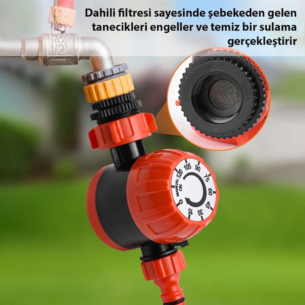 SN-29309 MEKANİK BAHÇE MUSLUK SULAMA ZAMANLAYICISI 120 DAKİKA - 3