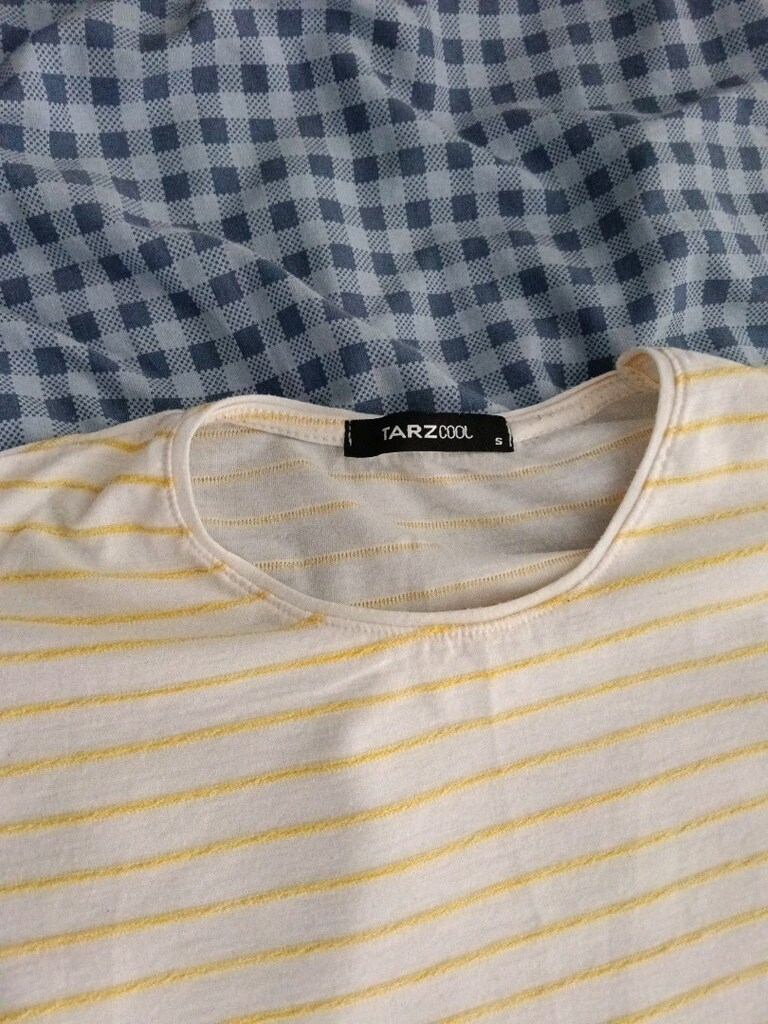 Çizgili Bisiklet Yaka T-shirt - 3