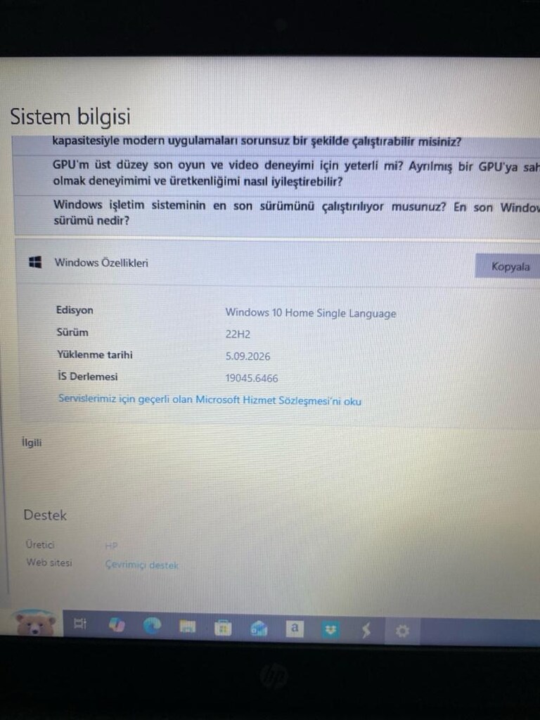 LAPTOP HP | AMD RYZEN A9 9420 İŞLEMCİ | 4 GB RAM | 256 GB SSD | Temiz - 11
