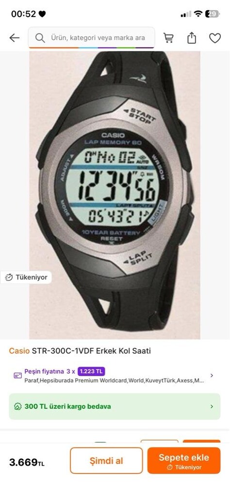 casio STR-300 kol saati temiz satılık 10 yıllık pil ömrü - 8