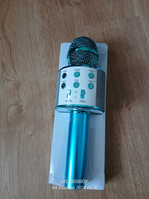 #Karaoke #Mikrofonu & #Hoparlör WS-858 Kablosuz #Bluetooth (#Mavi)KOD: