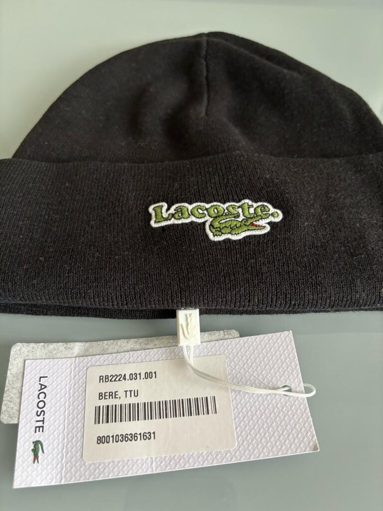Orijinal lacoste bere siyah renk unisex sıfır etiketli - 11