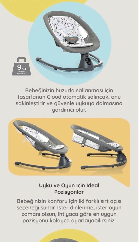 BABY PLUS CLOUD OTOMATİK SALINCAK ANA KUCAĞI - 6