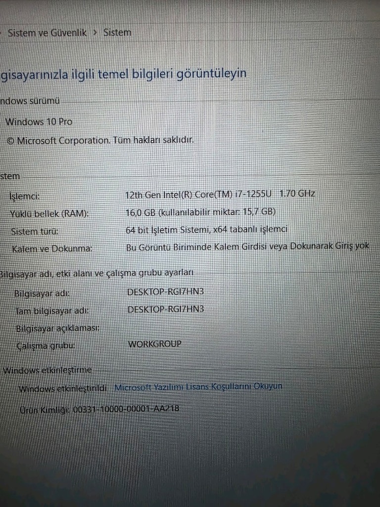CASPER İ7 ( 12 NESIL ) 16 GB RAMLI SORUNSUZ LAPTOP - 2
